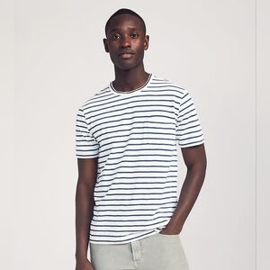 Faherty Men's Breton Strip T-Shirt White/Indigo